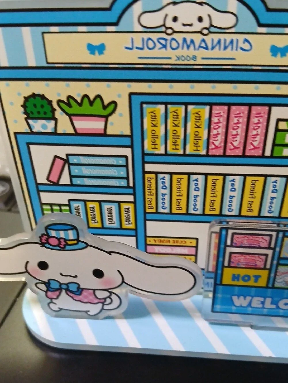 Cinnamoroll Bookshop Acrylic Stand - Blue & White